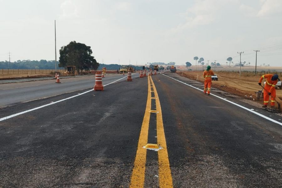 Foto Alteração de tráfego na BR-163, em Cláudia (MT)